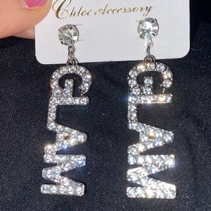 GLAM Diamond-Like Silver/Rhinestone Earring Posts